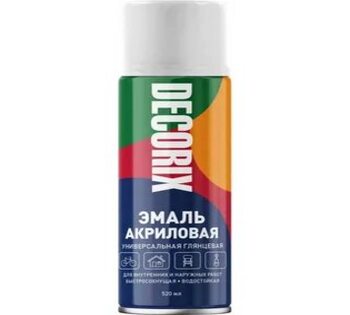 Аэрозольная эмаль универсальная DECORIX, 520 мл, белый глянцевый /12  0101-21 DX