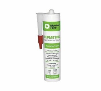 Герметик MasterTeks  силик санитарный  прозрачный HomeMaster 260ml\12   09505