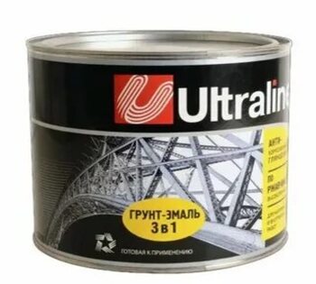 Грунт-эмаль по ржавчине 3в1 белая 2,6кг Ultra Lines /14шт