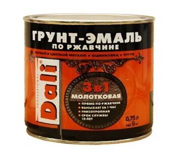 Грунт-эмаль по ржавч.молотков.( зеленый) 0,75л/6 шт