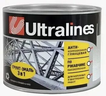 Грунт-эмаль по ржавчине 3в1 зеленая 1,8кг Ultra Lines /6шт