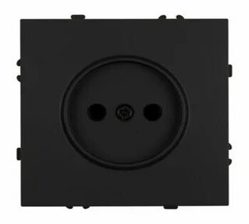 49850 Розетка 1-м с защ шторкой б/з серия Эмили RST10-5109-05 черный уголь Soft Touch STEKKER